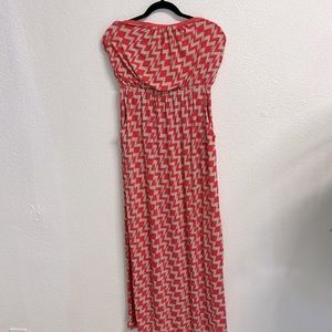 Three Pink Hearts Strapless Maxi Dress size large